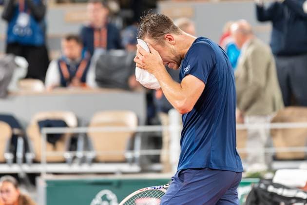 2024-06-01 2024 French Open Day 7 PARIS, FRANCE - JUNE 1: Tallon Griekspoor of the Netherlands looks dejected during Day 7 of the 2024 French Open at Roland Garros on June 1, 2024 in Paris, France. (Photo by Marleen Fouchier BSR Agency) Paris France Content not available for redistribution in The Netherlands directly or indirectly through any third parties. Copyright: xBSRxAgencyx