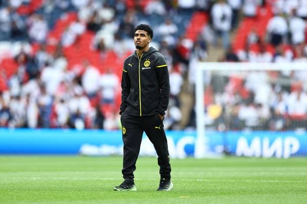 SOCCER - UEFA CL, Dortmund vs Madrid LONDON,ENGLAND,01.JUN.24 - SOCCER - UEFA Champions League, final, Borussia Dortmund vs Real Madrid CF. Image shows Ian Maatsen (Dortmund).  GEPAxpictures xMichaelxZemanek