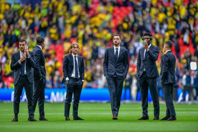 Built-up for 2024 UEFA Champions League final, London, England London, England. 01st, June 2024. The players of Real Madrid arrive at the stadium before the 2024 UEFA Champions League final between Borussia Dortmund and Real Madrid at Wembley in London. London England  Copyright: xGonzalesxPhoto TommasoxFimianox