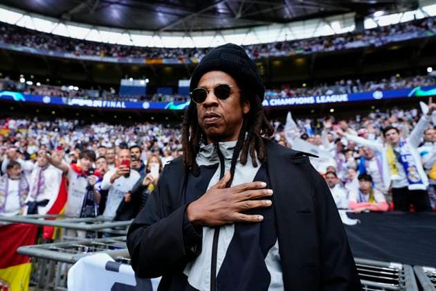 Borussia Dortmund v Real Madrid CF - UEFA Champions League Final 2023 24 Jay Z an American rapper and music producer looks on prior the UEFA Champions League 2023 24 final match between Borussia Dortmund v Real Madrid CF at Wembley Stadium on June 1, 2024 in London, England. London England United Kingdom  Copyright: xJosexBretonx originalFilename:breton-borussia240601_npwye.jpg