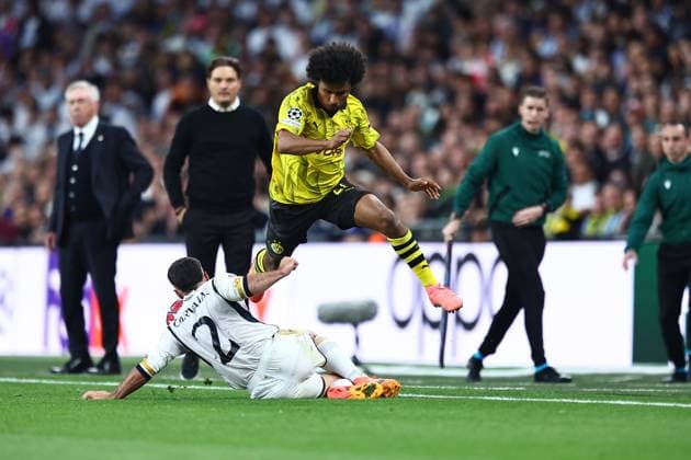 SOCCER - UEFA CL, Dortmund vs Madrid LONDON,ENGLAND,01.JUN.24 - SOCCER - UEFA Champions League, final, Borussia Dortmund vs Real Madrid CF. Image shows Karim Adeyemi (Dortmund).  GEPAxpictures xMichaelxZemanek