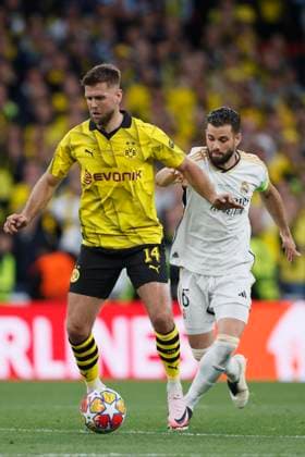 Borussia Dortmund v Real Madrid CF - UEFA Champions League Final 2023 24 Niclas Fullkrug of Borussia Dortmund and Nacho Fernandez of Real Madrid CF challenge during the UEFA Champions League 2023 24 final match between Borussia Dortmund and Real Madrid CF at Wembley Stadium on June 1, 2024 in London, England. London Wembley Stadium England United Kingdom Copyright: xRichardxSellers Sportsphoto APLx 14039598