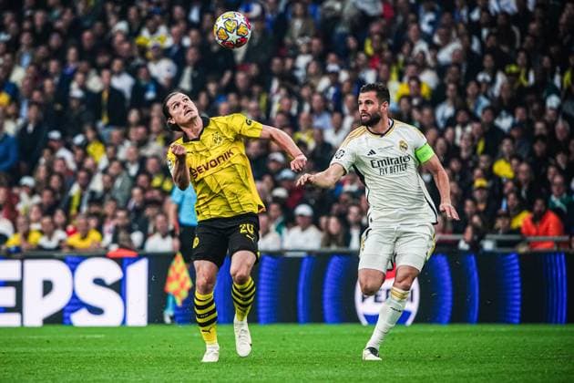 Marcel Sabitzer Borussia Dortmund, 20 , Nacho Fernandez Real Madrid, 06 ENG, Borussia Dortmund vs Real Madrid, Football, Champions League, Final, 2023 2024 season, 01 06 2024 ENG, Borussia Dortmund vs Real Madrid, Football, Champions League, Final, 2023 2024 season, 01 06 2024 London Copyright: xEibner-Pressefoto MarcelxvonxFehrnx EP_MFN