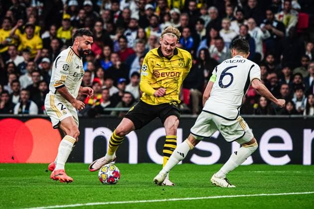 Daniel Carvajal Real Madrid, 02 , Julian Brandt Borussia Dortmund, 19 , Nacho Fernandez Real Madrid, 06 ENG, Borussia Dortmund vs Real Madrid, Football, Champions League, Final, 2023 2024 season, 01 06 2024 ENG, Borussia Dortmund vs Real Madrid, Football, Champions League, Final, 2023 2024 season, 01 06 2024 London Copyright: xEibner-Pressefoto MarcelxvonxFehrnx EP_MFN