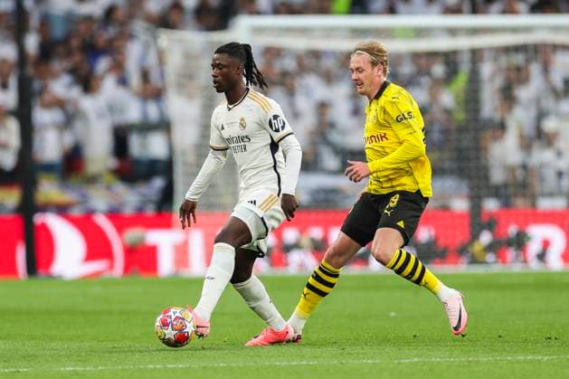 Borussia Dortmund v Real Madrid Real Madrid midfielder Eduardo Camavinga (12) during the Borussia Dortmund v Real Madrid UEFA Champions League Final at Wembley Stadium, London, England, United Kingdom on 1 June 2024 Editorial use only. All images are copyright Every Second Media Limited. No images may be reproduced without prior permission. Copyright: xIMAGO EveryxSecondxMediax ESM-1027-0047