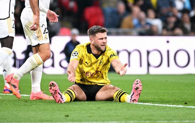 Football, Champions League Final, Season 2023 2024, Wembley Stadium London Bor Dortmund Real Madrid Niclas Füllkrug BVB Action, Single Image UEFA REGULATIONS PROHIBIT ANY USE OF PHOTOGRAPHS AS IMAGE SEQUENCES AND OR QUASI VIDEO
