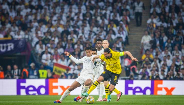 London, England 01st Jun 2024 Emre Can BVB Jude Bellingham Real Borussia Dortmund Real Madrid Champions League Final 01 06 2024