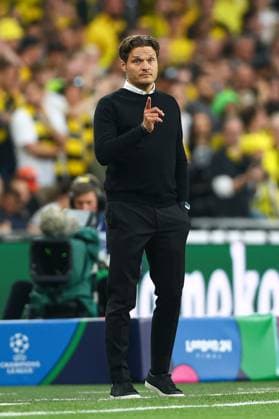 Borussia Dortmund manager Edin Terzic gives instructions from the technical area Borussia Dortmund v Real Madrid, UEFA Champions League, Final, Football, Wembley Stadium, London, UK - 01 June 2024 EDITORIAL USE ONLY No use with unauthorised audio, video, data, fixture lists, club league logos or live services. Online in-match use limited to 120 images, no video emulation. No use in betting, games or single club league player publications. Copyright: xKieranxMcManus Shutterstockx 14516313ba