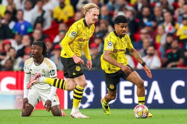 Borussia Dortmund v Real Madrid CF - UEFA Champions League Final 2023 24 LONDON, ENGLAND - JUNE 1: Jadon Sancho of Dortmund controls a ball during the UEFA Champions League 2023 24 final match between Borussia Dortmund v Real Madrid CF at Wembley Stadium on June 1, 2024 in London, England. SanjinxStrukic PIXSELL