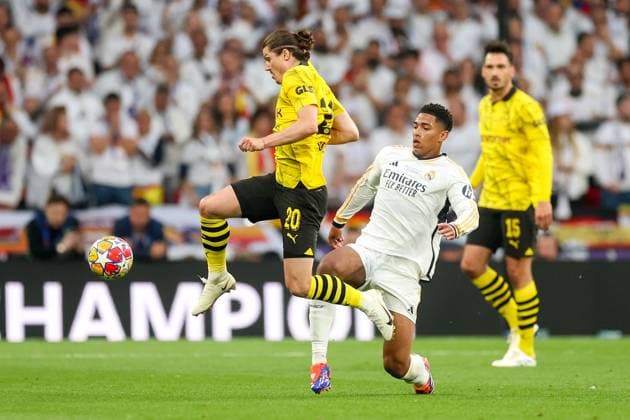 Borussia Dortmund v Real Madrid CF - UEFA Champions League Final 2023 24 LONDON, ENGLAND - JUNE 1: Marcel Sabitzer of Dortmund in action during the UEFA Champions League 2023 24 final match between Borussia Dortmund v Real Madrid CF at Wembley Stadium on June 1, 2024 in London, England. SanjinxStrukic PIXSELL