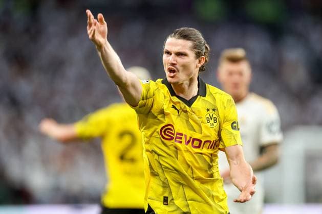 Borussia Dortmund v Real Madrid CF - UEFA Champions League Final 2023 24 LONDON, ENGLAND - JUNE 1: Marcel Sabitzer of Dortmund reacts during the UEFA Champions League 2023 24 final match between Borussia Dortmund v Real Madrid CF at Wembley Stadium on June 1, 2024 in London, England. SanjinxStrukic PIXSELL