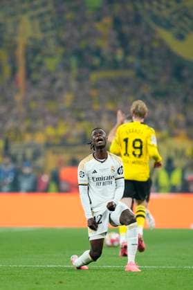 Borussia Dortmund v Real Madrid CF - UEFA Champions League Final 2023 24 Eduardo Camavinga central midfield of Real Madrid and France reacts during the UEFA Champions League 2023 24 final match between Borussia Dortmund v Real Madrid CF at Wembley Stadium on June 1, 2024 in London, England. London England United Kingdom  Copyright: xJosexBretonx originalFilename:breton-borussia240601_npkWI.jpg