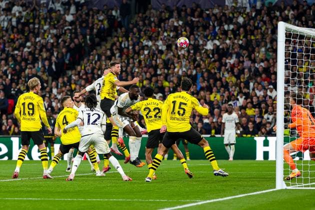 Borussia Dortmund v Real Madrid Champions League 01 06 2024. Final Goal 0-1 Daniel Carvajal (2) of Real Madrid scores a goal during the Champions League Final match between Borussia Dortmund and Real Madrid at Wembley Stadium, London, England on 1 June 2024. Editorial use only , Copyright: xNigelxKeenex PSI-19804-0064