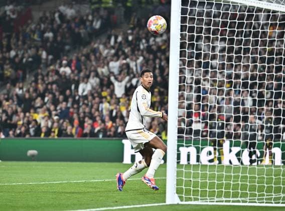 01 06 2024, xfux, Football UEFA Champions League Final 2024, Borussia Dortmund Real Madrid, emspor, v l Jude Bellingham Real Madrid DFL DFB REGULATIONS PROHIBIT ANY USE OF PHOTOGRAPHS as IMAGE SEQUENCES and or QUASI VIDEO London