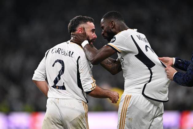 Football CHL FINAL 2023 2024 Final in London 01 06 2024 Borussia Dortmund Real Madrid CHEERS Real Madrid goal scorers for 0 1 Dani Carvajal lI and Antonio Ruediger re