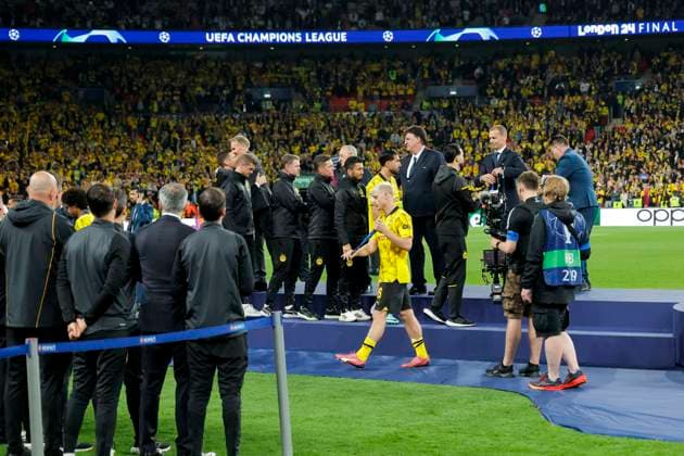 UEFA Champions League Final 2024 Borussia Dortmund Real Madrid London, England 20240601 Borussia Dortmunds Julian Ryerson after the Champions League Final between Borussia Dortmund and Real Madrid at Wembley Stadium Photo Svein Ove Ekornesvag NTB London England EDITORIAL USE ONLY RESTRICTED USE FOR BETTING COMPANIES  Copyright: xSveinxOvexEkornesvagx xNTBx