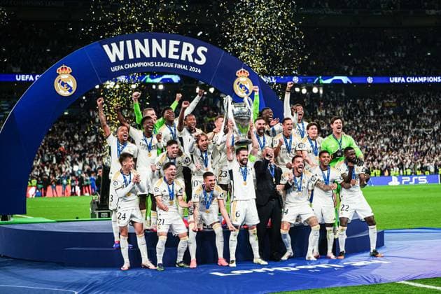 Presentation ceremony Real Madrid ENG, Borussia Dortmund vs Real Madrid, Football, Champions League, Final, Season 2023 2024, 01 06 2024 ENG, Borussia Dortmund vs Real Madrid, Football, Champions League, Final, Season 2023 2024, 01 06 2024 London Copyright: xEibner-Pressefoto MarcelxvonxFehrnx EP_MFN