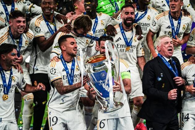 Presentation ceremony Real Madrid ENG, Borussia Dortmund vs Real Madrid, Football, Champions League, Final, Season 2023 2024, 01 06 2024 ENG, Borussia Dortmund vs Real Madrid, Football, Champions League, Final, Season 2023 2024, 01 06 2024 London Copyright: xEibner-Pressefoto MarcelxvonxFehrnx EP_MFN