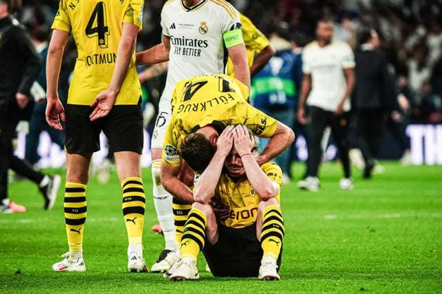 Borussia Dortmund disappointed after defeat ENG, Borussia Dortmund vs Real Madrid, Football, Champions League, Final, 2023 2024 season, 01 06 2024 ENG, Borussia Dortmund vs Real Madrid, Football, Champions League, Final, 2023 2024 season, 01 06 2024 London Copyright: xEibner-Pressefoto MarcelxvonxFehrnx EP_MFN