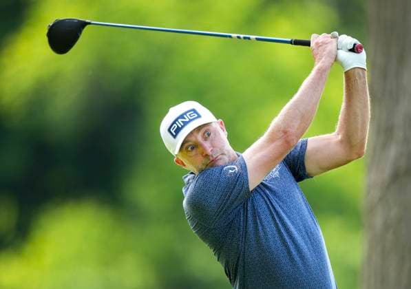 June 1, 2024, Hamilton, On, CANADA: David Skinns tees off on the fourth during the Canadian Open in Hamilton, Ont., on Saturday, June 1, 2024. Canada News - June 1, 2024  - ZUMAc35_ 20240601_zaf_c35_101 Copyright: xNathanxDenettex