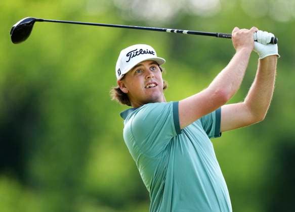 June 1, 2024, Hamilton, On, CANADA: Trace Crowe tees off on the fourth hole during the Canadian Open in Hamilton, Ont., on Saturday, June 1, 2024. Canada News - June 1, 2024  - ZUMAc35_ 20240601_zaf_c35_114 Copyright: xNathanxDenettex