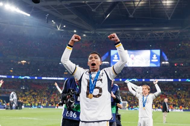 Jude Bellingham during during Champions League 2024 final game between Borussia Dortmund and Real Madrid at Wembley Stadium, London, United Kingdom (Maciej Rogowski) London Wembley Stadium United Kingdom Copyright: xMaciejxRogowskix final31052024-19