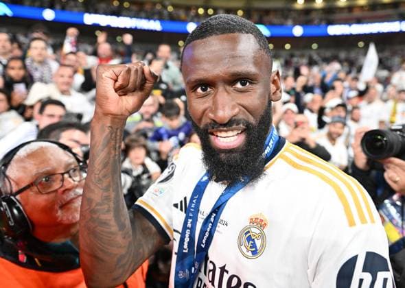 01 06 2024, xfux, Football UEFA Champions League Final 2024, Borussia Dortmund Real Madrid, emspor, v l Antonio Ruediger Real Madrid DFL DFB REGULATIONS PROHIBIT ANY USE OF PHOTOGRAPHS as IMAGE SEQUENCES and or QUASI VIDEO London