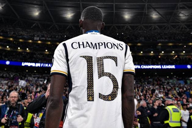 2024-06-01 Borussia Dortmund v Real Madrid CF - UEFA Champions League Final 2023 24 LONDON, UNITED KINGDOM - JUNE 1: Antonio Rudiger of Real Madrid CF from the back after the UEFA Champions League Final 2023 24 match between Borussia Dortmund and Real Madrid CF at Wembley Stadium on June 1, 2024 in London, United Kingdom. (Photo by Pablo Morano BSR Agency) London United Kingdom Content not available for redistribution in The Netherlands directly or indirectly through any third parties. Copyright: xBSRxAgencyx