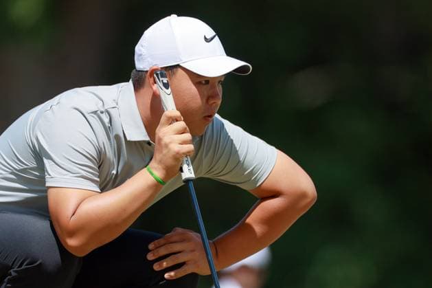 RBC Canadian Open Tom Kim of Seoul, Republic of Korea lines up his putt on the 14th fairway during the third round of the RBC Canadian Open at Hamilton Golf & Country Club in Ancaster, Ontario, Canada, on Saturday, June 1, 2024. Ancaster Ontario United States  Copyright: xAmyxLemusx originalFilename:lemus-rbccanad240601_npAhU.jpg