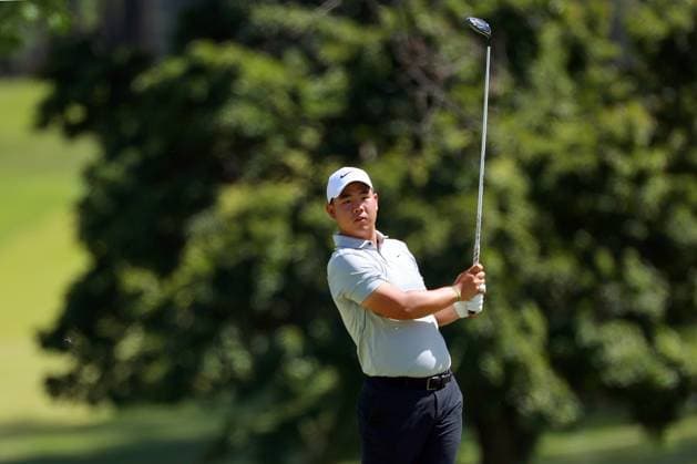 RBC Canadian Open Tom Kim of Seoul, Republic of Korea hits from the 15th tee during the third round of the RBC Canadian Open at Hamilton Golf & Country Club in Ancaster, Ontario, Canada, on Saturday, June 1, 2024. Ancaster Ontario United States  Copyright: xAmyxLemusx originalFilename:lemus-rbccanad240601_npnF1.jpg