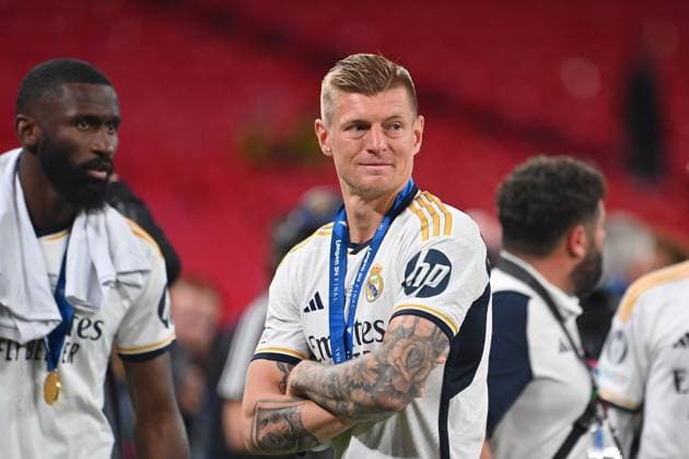 Toni KROOS Real Madrid wistful after award ceremony, action,single image,cropped single motif,half figure,half figure football UEFA Champions League Final Borussia Dortmund Real Madrid on 01 06 2024, Wembley Staion