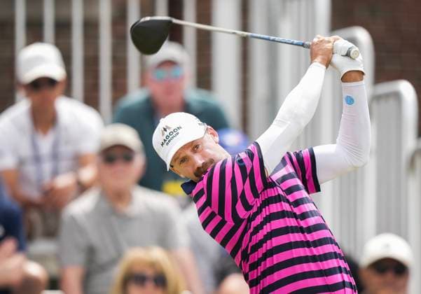 June 1, 2024, Hamilton, On, CANADA: Canadian Ben Silverman tees off on the first tee during the Canadian Open in Hamilton, Ont., on Saturday, June 1, 2024. Canada News - June 1, 2024  - ZUMAc35_ 20240601_zaf_c35_145 Copyright: xNathanxDenettex