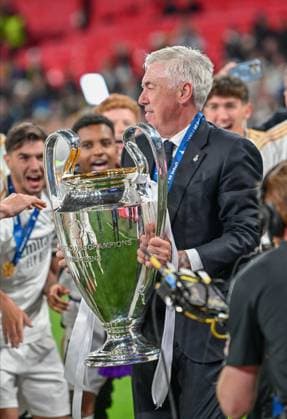 Real Madrid win the 2024 UEFA Champions League final, London, England London, England. 01st, June 2024. Head coach Carlo Ancelotti of Real Madrid seen in celebration after winning the 2024 UEFA Champions League final between Borussia Dortmund and Real Madrid at Wembley in London. London England  Copyright: xGonzalesxPhoto TommasoxFimianox