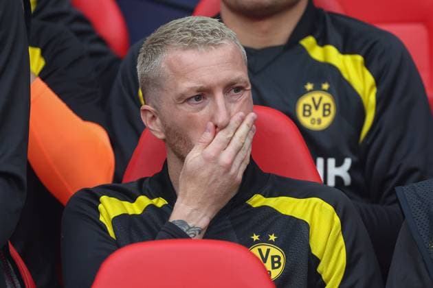 UEFA Champions League Final 2024 Borussia Dortmund Real Madrid on 01 06 2024 at Wembley Stadium in London Marco Reus Dortmund 11 on the bench dissatisfied, disappointed, disappointed, dejected MH