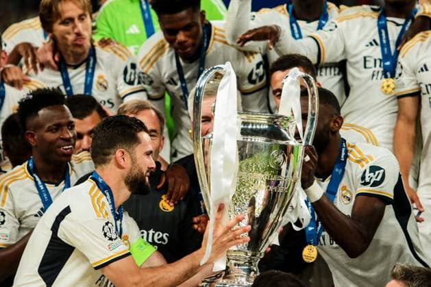 London, England: Nacho Fernandez of Real Madrid and Antonio Rudiger of Real Madrid during Final - Borussia Dortmund vs Real Madrid, UEFA Champions League football match in London, England, June 01 2024 UEFA Champions League football match - Final - Borussia Dortmund vs Real Madrid  - ZUMAp169 20240602_zsa_p169_171 Copyright: xRaffaelexConti IPAxSportx