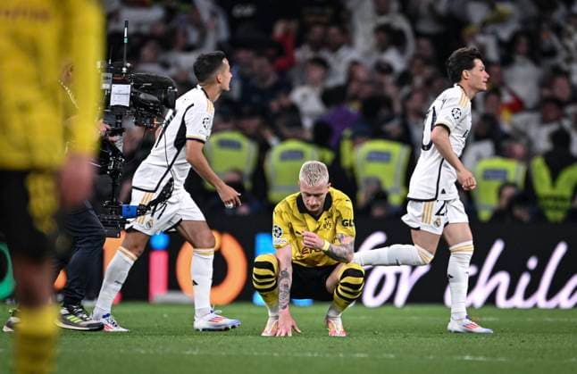 Football CHL FINAL 2023 2024 Final in London 01 06 2024 Borussia Dortmund Real Madrid Disappointment Borussia Dortmund Marco Reus center after the match