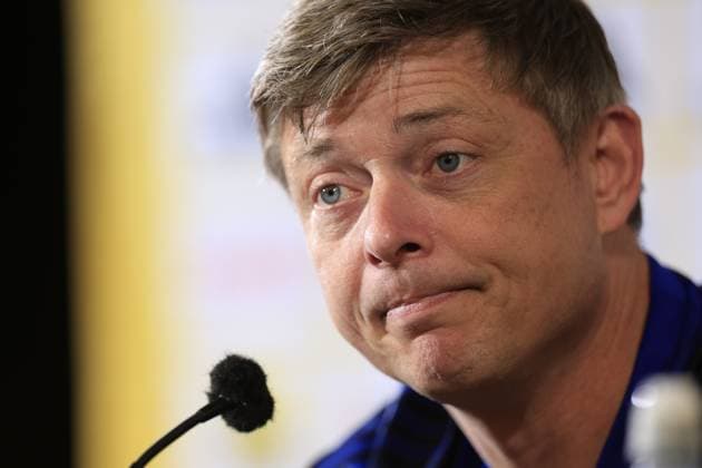 MALMÖ, SWEDEN 20240602 Jon Dahl Tomasson, the national football teams coach, holds a press conference at Eleda Stadium in Malmö ahead of the mens international match against Denmark on Wednesday, June 5 in Copenhagen MALMÖ SWEDEN x10600x  Copyright: xAndreasxHillergren TTx INFÖR LANDSKAMP DANMARK-SVERIGE