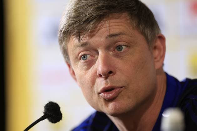MALMÖ, SWEDEN 20240602 Jon Dahl Tomasson, the national football teams coach, holds a press conference at Eleda Stadium in Malmö ahead of the mens international match against Denmark on Wednesday, June 5 in Copenhagen MALMÖ SWEDEN x10600x  Copyright: xAndreasxHillergren TTx INFÖR LANDSKAMP DANMARK-SVERIGE