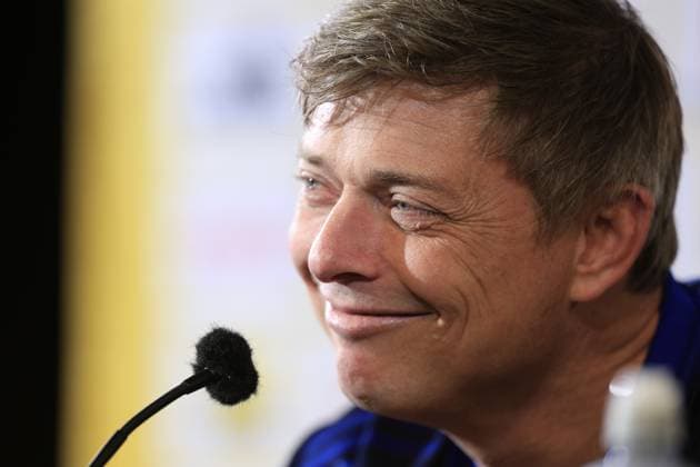 MALMÖ, SWEDEN 20240602 Jon Dahl Tomasson, the national football teams coach, holds a press conference at Eleda Stadium in Malmö ahead of the mens international match against Denmark on Wednesday, June 5 in Copenhagen MALMÖ SWEDEN x10600x  Copyright: xAndreasxHillergren TTx INFÖR LANDSKAMP DANMARK-SVERIGE