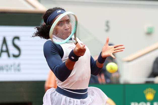 ROLAND GARROS 2024 Thierry Larret Maxppp. Tennis. Roland Garros 2024. Internationaux de France de tennis. Stade Roland Garros, Paris (75). Le 2 juin 2024. Court Philippe Chatrier : Coco GAUFF (USA) vs Elisabetta COCCIARET PARIS (75) STADE ROLAND GARROS PARIS ILE DE FRANCE FRANCE  Copyright: xThierryxLarret MAXPPPxThierryxLarretx TL_20240602_0140 0492784229st