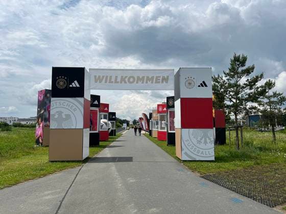 Entrance to the media center and Home Ground Herzo Base 02 06 2024 German national team European Championship preparation, Home Ground World of Adidas, Herzogenaurach