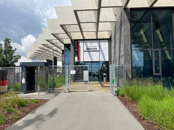 Entrance to the media center and Home Ground Herzo Base 02 06 2024 German national team European Championship preparation, Home Ground World of Adidas, Herzogenaurach