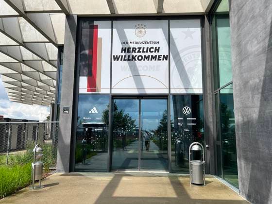 Entrance to the media center and Home Ground Herzo Base 02 06 2024 German national team European Championship preparation, Home Ground World of Adidas, Herzogenaurach