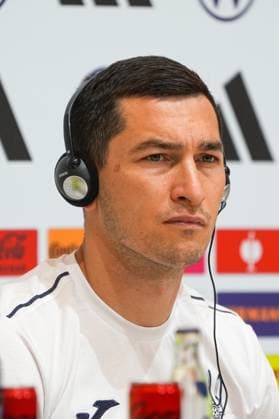 Taras Stepanenko Ukraine with headphones for translation Herzo Base 02 06 2024 Press conference Ukraine, Home Ground World of Adidas, Herzogenaurach