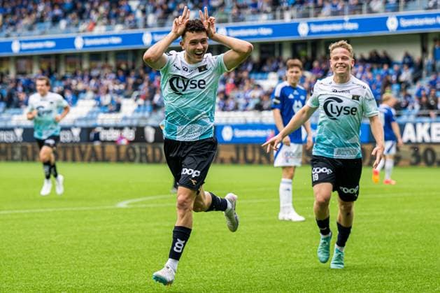 Eliteserien i fotball 2024: Molde - Viking Molde 20240602. Vikings Patrick Yazbek feirer etter a ha scoret 1-2 under eliteseriekampen i fotball mellom Molde og Viking pa Aker Stadion. Foto: Marius Simensen NTB Molde Norge EDITORIAL USE ONLY. RESTRICTED USE FOR BETTING COMPANIES Ref:_SPO857NAYPHj_I.jpg  Copyright: xMariusxSimensenx xNTBx