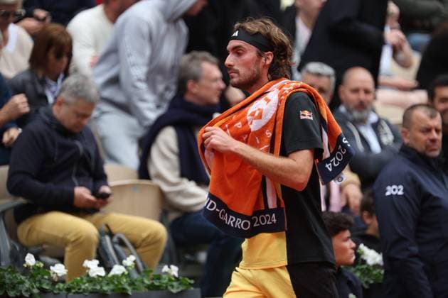 ROLAND GARROS PIERRE GAGNAIRE PHOTOPQR LE PARISIEN Le Parisien Arnaud Journois ; PARIS ; 02 06 2024 ; TENNIS , ROLAND GARROS 2024 , 02 06 2024 Stefanos Tsitsipas vs Matteo Arnaldi PHOTO LE PARISIEN ARNAUD JOURNOIS June 2nd 2024 Roland Garros french open PARIS France  Copyright: xPHOTOPQR LExPARISIEN MAXPPPxLexParisienx xArnaudxJournoisx 20240602LPA2552 20240602LPA2552