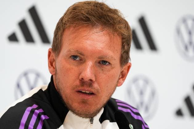 National coach Julian Nagelsmann Germany Germany at the press conference Herzo Base 02 06 2024 Press conference Germany, Home Ground World of Adidas, Herzogenaurach