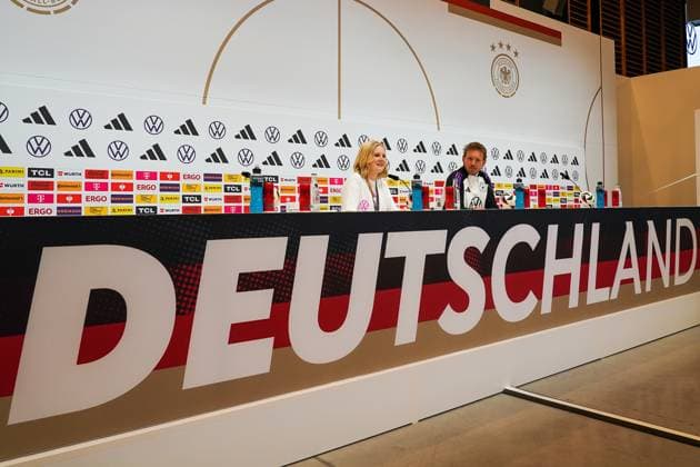 National coach Julian Nagelsmann Germany Germany at the press conference Herzo Base 02 06 2024 Press conference Germany, Home Ground World of Adidas, Herzogenaurach