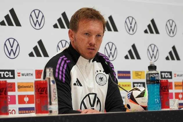National coach Julian Nagelsmann Germany Germany at the press conference Herzo Base 02 06 2024 Press conference Germany, Home Ground World of Adidas, Herzogenaurach