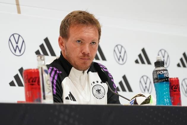 National coach Julian Nagelsmann Germany Germany at the press conference Herzo Base 02 06 2024 Press conference Germany, Home Ground World of Adidas, Herzogenaurach